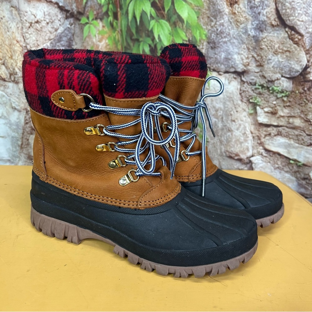 J. CREW Waterproof Leather and Rubber Duck Boots "Perfect Winter Boots" Style, 8 - Picture 9 of 13